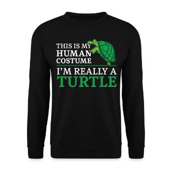Tortue de mer c’est mon - Sweat-shirt Unisexe - noir - Devant - Alina (178cm) & Michal (187cm)