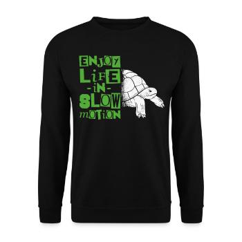 Sea Turtle Tortoise Enjoy Life In - Unisex Sweatshirt - black - Front - Alina (178cm) & Michal (187cm)