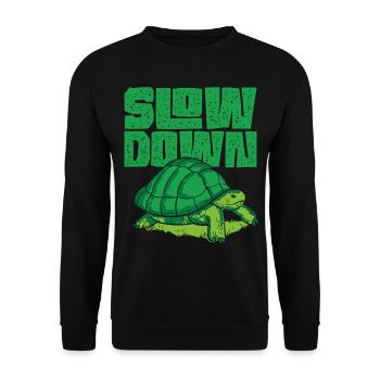 Tortue de mer Tortue ralentir - Sweat-shirt Unisexe - noir - Devant - Alina (178cm) & Michal (187cm)