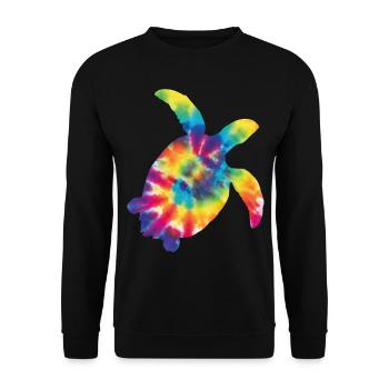 Tortue de mer Tortoise Tie Dye - Sweat-shirt Unisexe - noir - Devant - Alina (178cm) & Michal (187cm)