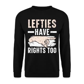Left-handers also have right-handed left-handed funny ones - Unisex Sweatshirt - black - Front - Alina (178cm) & Michal (187cm)