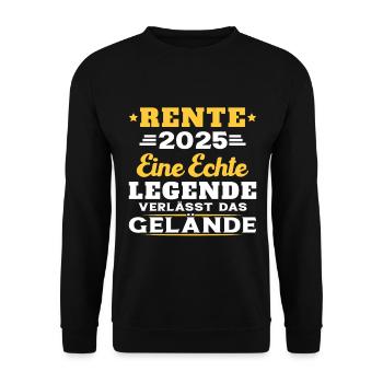 Humor Geschenk Rentner 2025, Rentner Im Jahr 2025 - Unisex Pullover - Schwarz - Vorne - Alina (178cm) & Michal (187cm)