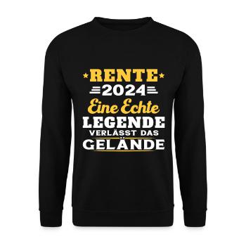 Humor Geschenk Rentner 2024, Rentner Im Jahr 2024 - Unisex Pullover - Schwarz - Vorne - Alina (178cm) & Michal (187cm)