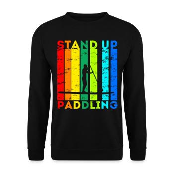 Stand Up Paddling Paddleboard Surfer SUP - Unisex Sweatshirt - black - Front - Alina (178cm) & Michal (187cm)