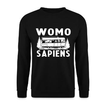 Womo Sapiens Funny Caravan - Unisex Pullover - Schwarz - Vorne - Alina (178cm) & Michal (187cm)