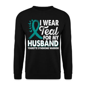 Portez du sarcelle pour le Mois de l’illumination - Sweat-shirt Unisexe - noir - Devant - Alina (178cm) & Michal (187cm)