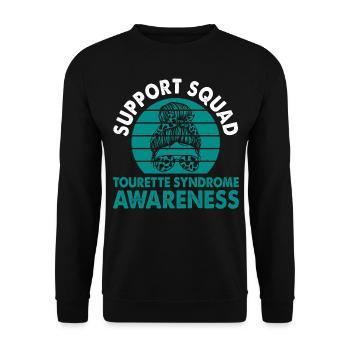 Mois de la sensibilisation au syndrome de Gilles de la Tourette de soutien - Sweat-shirt Unisexe - noir - Devant - Alina (178cm) & Michal (187cm)