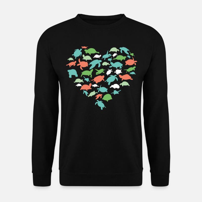 Sea Turtle Tortoise Heart - Unisex Pullover - Schwarz