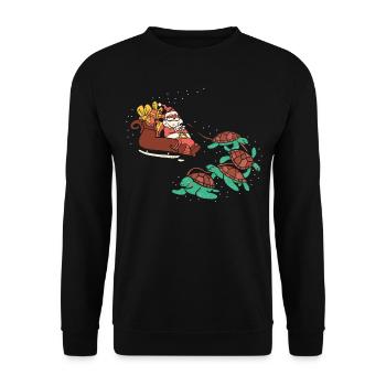 Sea Turtle Tortoise Christmas - Unisex Pullover - Schwarz - Vorne - Alina (178cm) & Michal (187cm)
