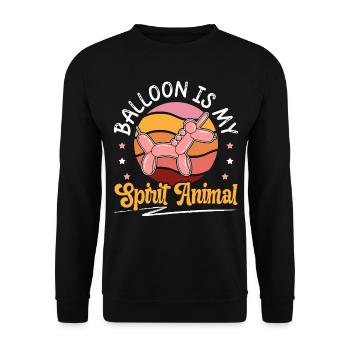 Ballon ist mein Seelentier Ballonmodellierung - Unisex Pullover - Schwarz - Vorne - Alina (178cm) & Michal (187cm)