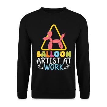 Ballonkünstler bei der Arbeit Twister Ballonmodell - Unisex Pullover - Schwarz - Vorne - Alina (178cm) & Michal (187cm)
