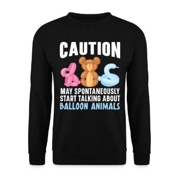 Vorsicht Sprechen Sie über Ballontiere - Unisex Pullover - Schwarz - Vorne - Alina (178cm) & Michal (187cm)