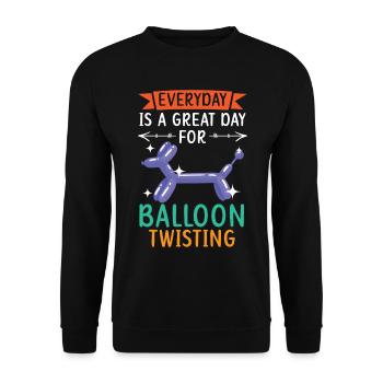Jeder Tag ist ein großartiger Tag für Ballonverdre - Unisex Pullover - Schwarz - Vorne - Alina (178cm) & Michal (187cm)