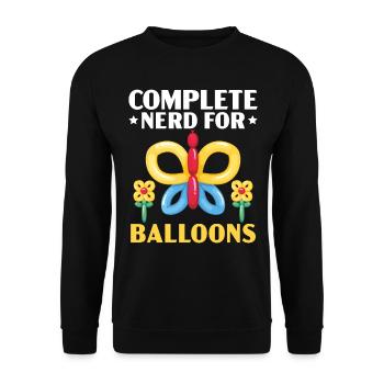 Kompletter Nerd für Ballons Ballonmodellierung - Unisex Pullover - Schwarz - Vorne - Alina (178cm) & Michal (187cm)