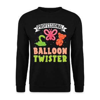 Professioneller Ballonverdreher Ballonmodellierung - Unisex Pullover - Schwarz - Vorne - Alina (178cm) & Michal (187cm)