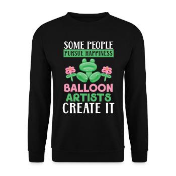 People are striving for happiness Balloon artists create - Unisex Sweatshirt - black - Front - Alina (178cm) & Michal (187cm)