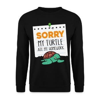 Sea Turtle Tortoise Sorry My - Unisex Sweatshirt - black - Front - Alina (178cm) & Michal (187cm)