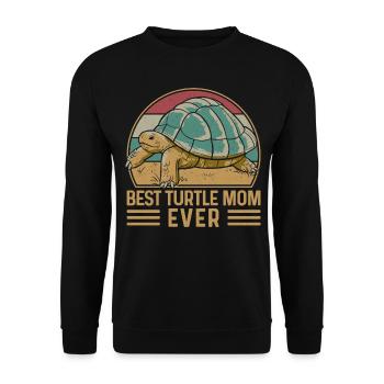Tortue de mer Tortue Maman Rétro - Sweat-shirt Unisexe - noir - Devant - Alina (178cm) & Michal (187cm)