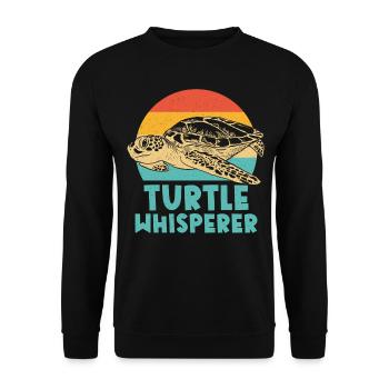 Sea Turtle Tortoise Retro Vintage - Sweat-shirt Unisexe - noir - Devant - Alina (178cm) & Michal (187cm)