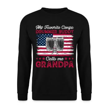 Conga Drummer Grandpa Conga Drums Conga Player - Unisex Sweatshirt - black - Front - Alina (178cm) & Michal (187cm)