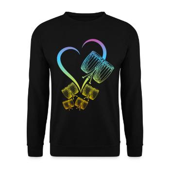Conga Heart Conga Drum Conga Instruments - Sweat-shirt Unisexe - noir - Devant - Alina (178cm) & Michal (187cm)