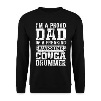 I'm A Proud Dad Of A Freaking Awesome Conga Player - Unisex Sweatshirt - black - Front - Alina (178cm) & Michal (187cm)