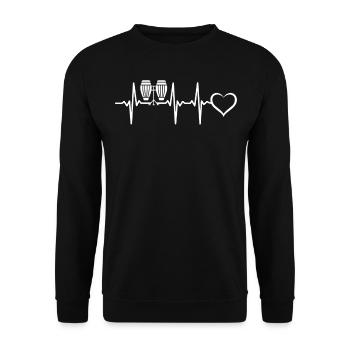 Conga Heartbeat Heart Conga Drums Conga Musician - Unisex Sweatshirt - black - Front - Alina (178cm) & Michal (187cm)