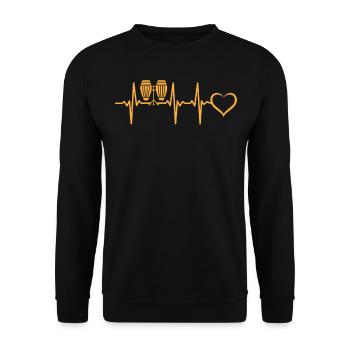 Conga Heartbeat Heart Conga Player Conga Drum Inst - Unisex Sweatshirt - black - Front - Alina (178cm) & Michal (187cm)