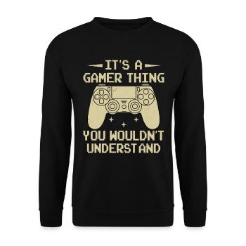 Console de jeu Gamer Jeu vidéo PC Gaming Controller - Sweat-shirt Unisexe - noir - Devant - Alina (178cm) & Michal (187cm)