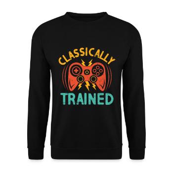 Klassisch Ausgebildete Gamer-videospiel-pc-spiele - Unisex Pullover - Schwarz - Vorne - Alina (178cm) & Michal (187cm)