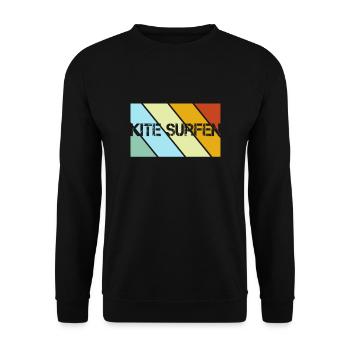 Kite surfing Retro - Unisex Pullover - Schwarz - Vorne - Alina (178cm) & Michal (187cm)