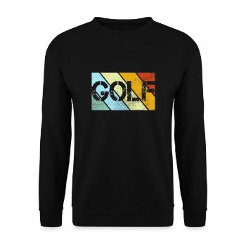 Golf Retro - Unisex Pullover - Schwarz - Vorne - Alina (178cm) & Michal (187cm)