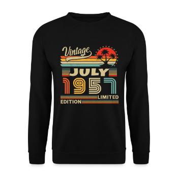 Geschenk Geburtstag Vintage Juli 1957 - Sweat-shirt Unisexe - noir - Devant - Alina (178cm) & Michal (187cm)