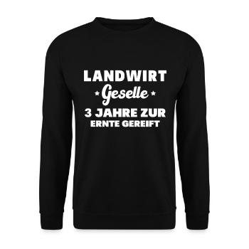 Landwirt Geselle Azubi Gesellenprüfung - Unisex Pullover - Schwarz - Vorne - Alina (178cm) & Michal (187cm)