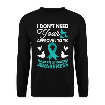 Do not need permission Tourette's syndrome - Unisex Sweatshirt - black - Front - Alina (178cm) & Michal (187cm)