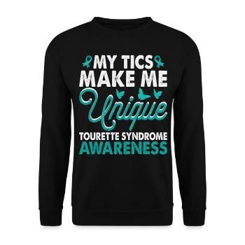 Tics Machen Mich Einzigartig Tourette-syndrom - Unisex Pullover - Schwarz - Vorne - Alina (178cm) & Michal (187cm)