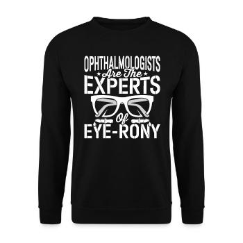 Ophthalmologist Experts of Eye-rony Optometrist - Unisex Sweatshirt - black - Front - Alina (178cm) & Michal (187cm)