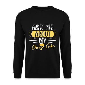Heavenly delicious: Ask me about my cheesecake - Unisex Sweatshirt - black - Front - Alina (178cm) & Michal (187cm)