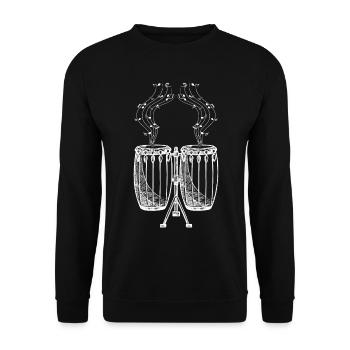 Notes de musique Conga Player Conga Conga Drums Instrum - Sweat-shirt Unisexe - noir - Devant - Alina (178cm) & Michal (187cm)