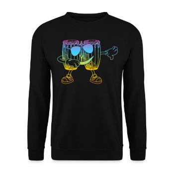 Drôle de Conga Dab Dance Conga Drums - Sweat-shirt Unisexe - noir - Devant - Alina (178cm) & Michal (187cm)