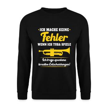 Tuba Fehler Tubaspieler Blaskapelle Instrument - Unisex Pullover - Schwarz - Vorne - Alina (178cm) & Michal (187cm)