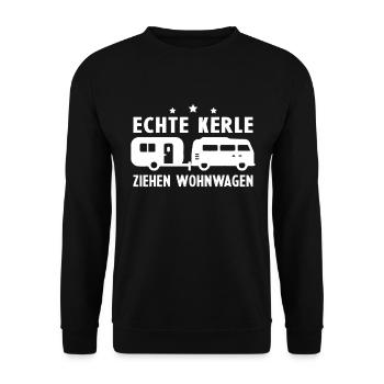 echte kerle ziehen wohnwagen - Unisex Pullover - Schwarz - Vorne - Alina (178cm) & Michal (187cm)