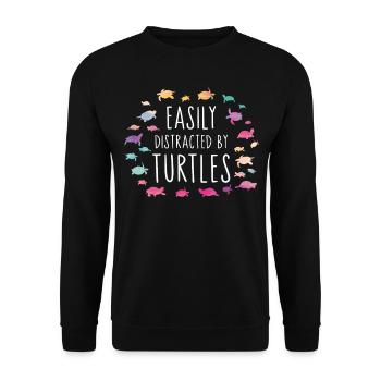 Sea Turtle Tortoise Easily - Unisex Pullover - Schwarz - Vorne - Alina (178cm) & Michal (187cm)