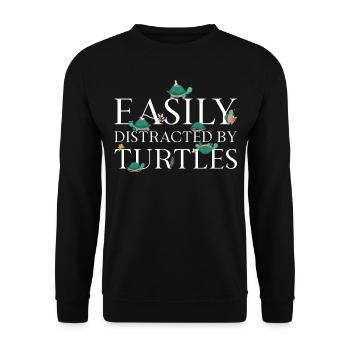 Sea Turtle Tortoise Easily - Unisex Pullover - Schwarz - Vorne - Alina (178cm) & Michal (187cm)
