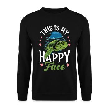 tortue de mer c’est mon - Sweat-shirt Unisexe - noir - Devant - Alina (178cm) & Michal (187cm)