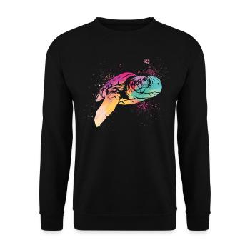 Sea Turtle Tortoise Watercolor - Unisex Pullover - Schwarz - Vorne - Alina (178cm) & Michal (187cm)