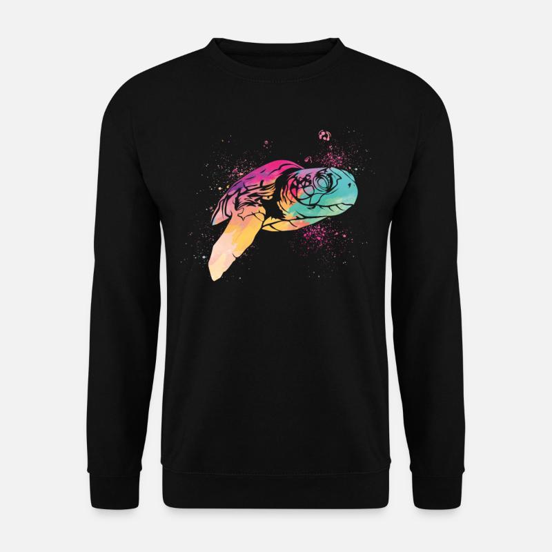 Sea Turtle Tortoise Watercolor - Unisex Pullover - Schwarz