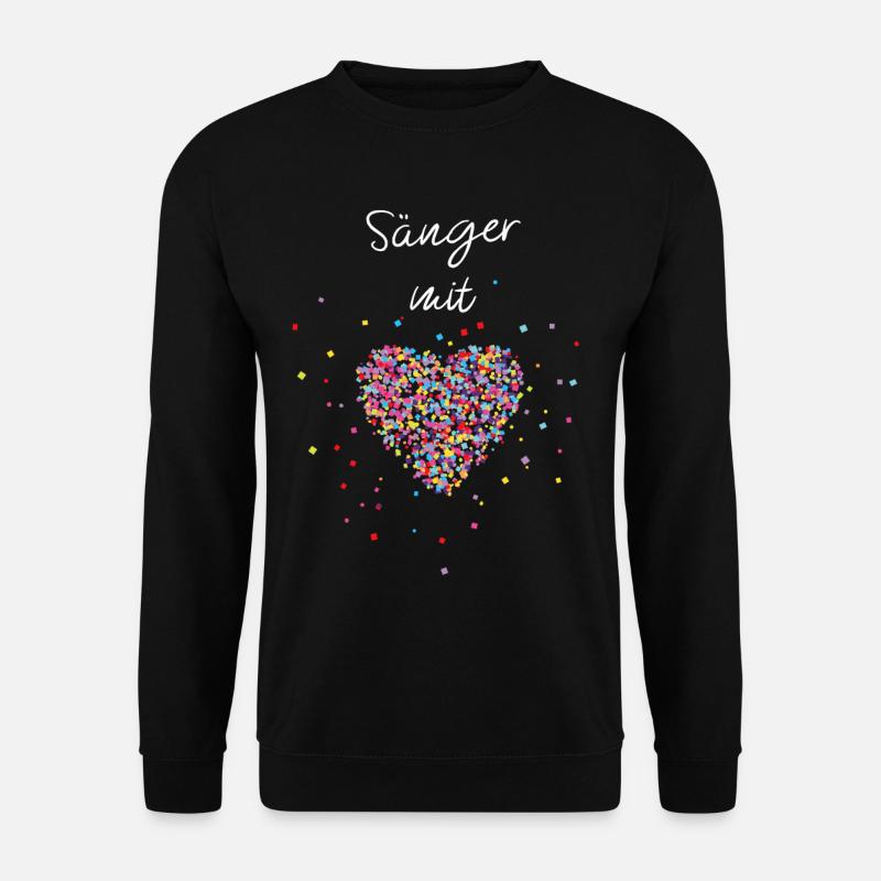 Sänger mit Herz Singern Gesang Musiker Stimme - Unisex Pullover - Schwarz