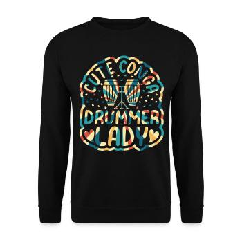 Cute Conga Drummer Lady - Joueur de Conga Drums Conga - Sweat-shirt Unisexe - noir - Devant - Alina (178cm) & Michal (187cm)