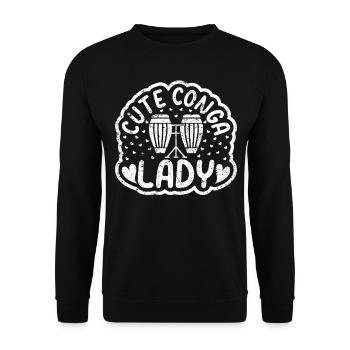 Mignon Conga Lady Conga Tambour Lady Conga Batteur Musi - Sweat-shirt Unisexe - noir - Devant - Alina (178cm) & Michal (187cm)